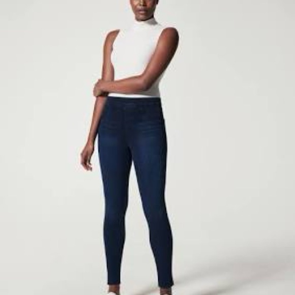 Spanx Ankle Jean-Ish Leggings Women’s S Twilight Rinse Dark Wash